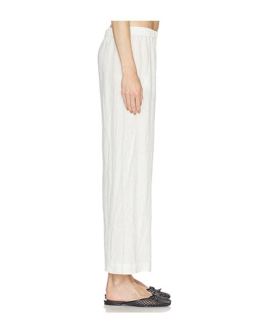 Velvet By Graham & Spencer White Lola Woven Linen Pant