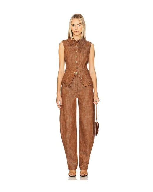 Matthew Bruch Orange High-Waist Barrel Wide Leg