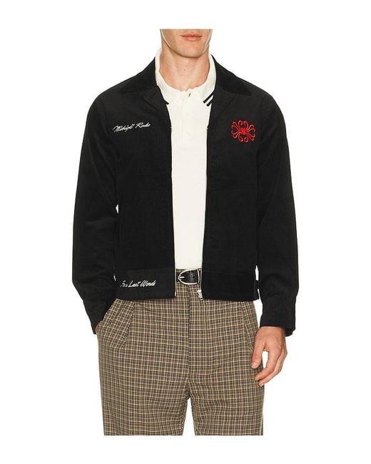 MIDNIGHT RODEO Black Cord Club Jacket for men