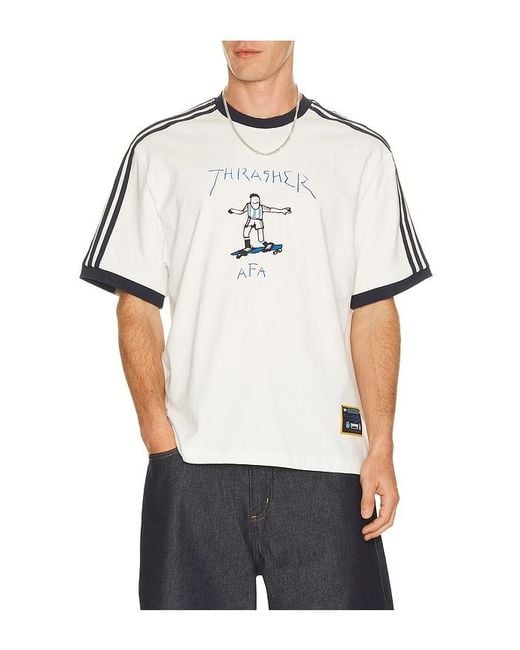 Adidas Originals White X Thrasher Magazine X Afa Tee for men