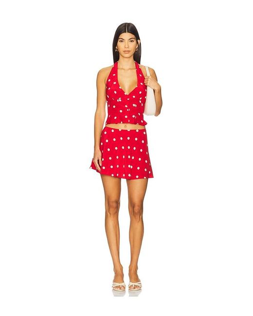 MAJORELLE Red Deanna Halter Top