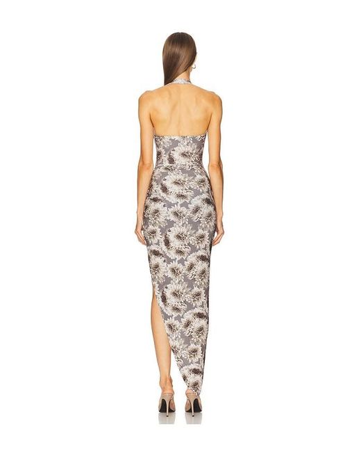 Norma Kamali White Cayla Side Drape Gown