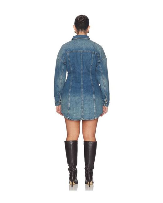 GOOD AMERICAN Blue Shaped Denim Dress