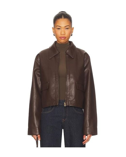 ALL THE WAYS Brown Fianna Faux Leather Jacket