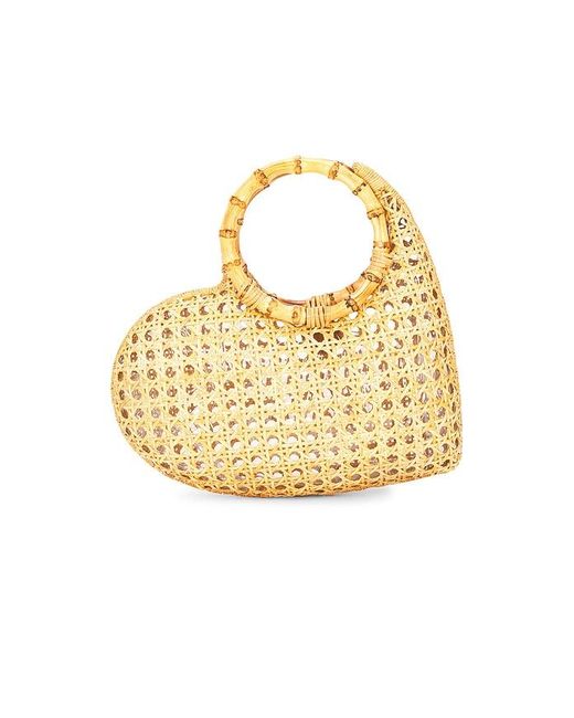 Serpui White Marie Heart Top Handle Bag