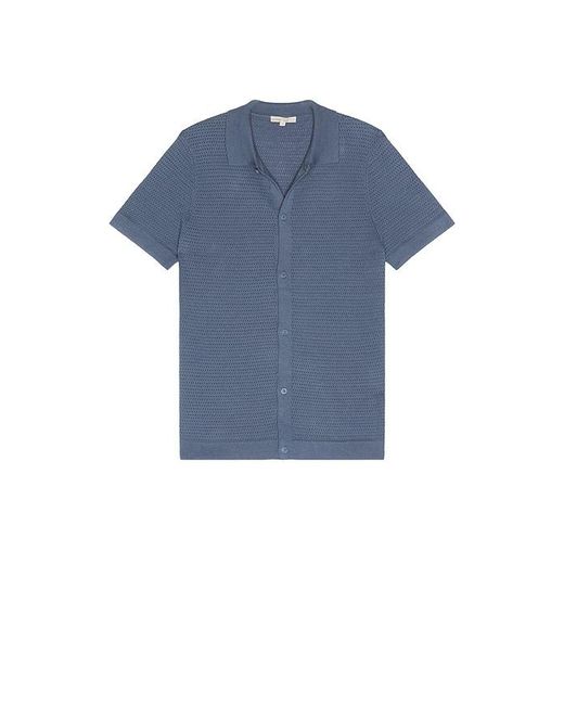 Onia Blue Drop Needle Button Up Shirt for men