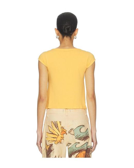 Free People Orange So Soft Seamless Modal Tee