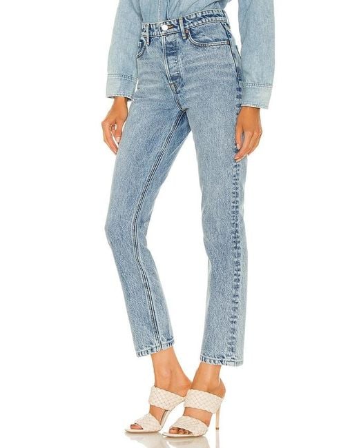 GRLFRND Blue Karolina High Rise Straight Crop