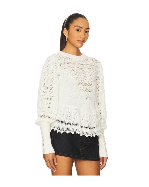Free People White Lucinda Sweater