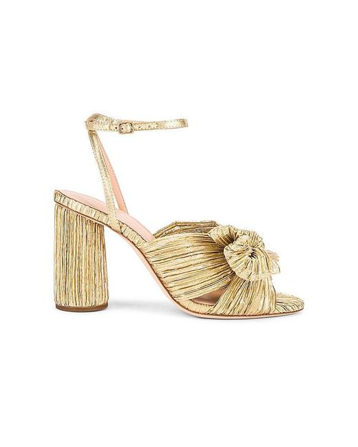 Loeffler Randall Orange Camellia Bow Heel With Ankle Strap