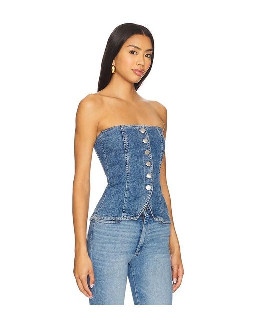 DL1961 Blue Bustier Top