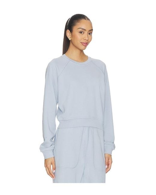 Lunya Blue Silksweats Lightweight Reversible Slim Fit Raglan Sweatshirt
