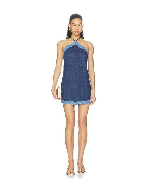retroféte Blue Tasia Denim Dress