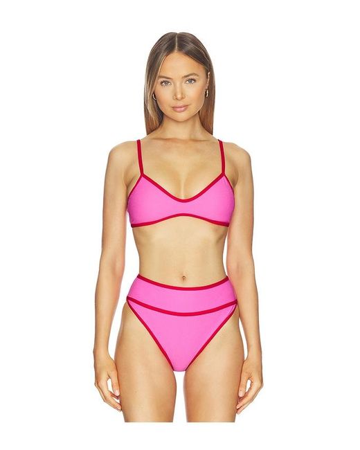 Beach Riot Leona Bikini Top in Pink | Lyst