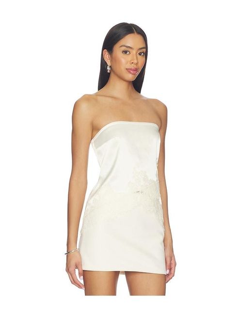 MORE TO COME White Sian Strapless Lace Top