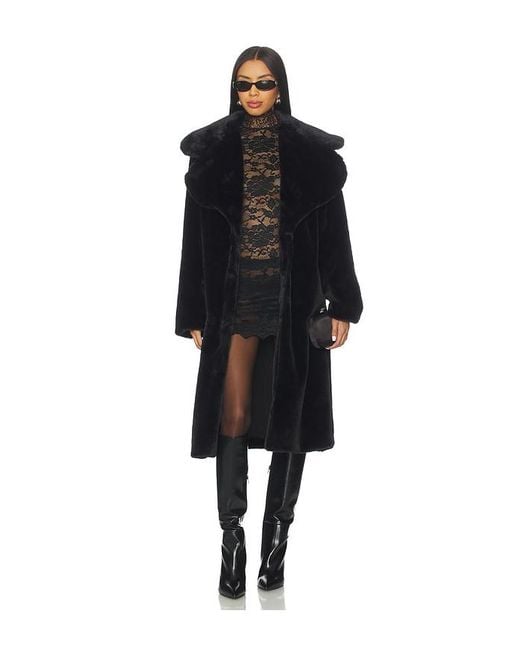 superdown Black Willow Faux Fur Long Coat