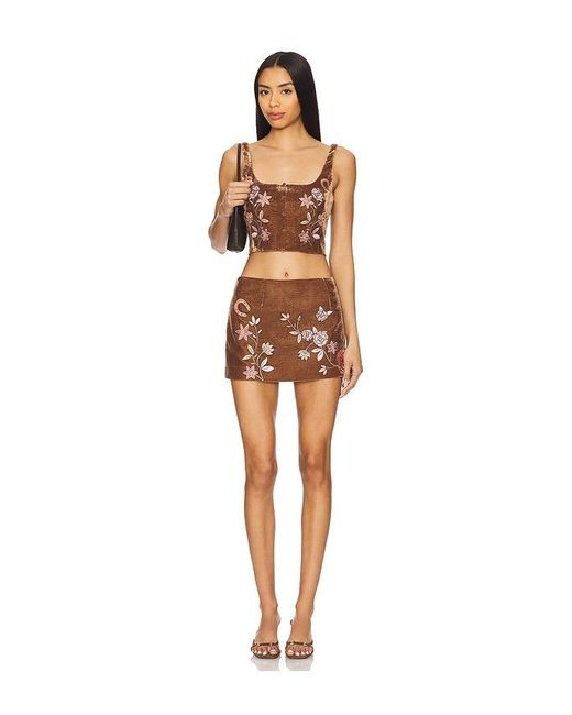 Leslie Amon Brown X Revolve Desert Top