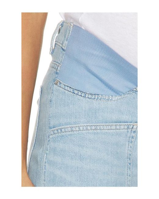 DL1961 Blue X Bumpsuit Hepburn Wide Leg High Rise Maternity Jeans