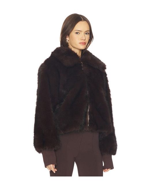 BY.DYLN Black Reese Faux Fur Bomber Jacket
