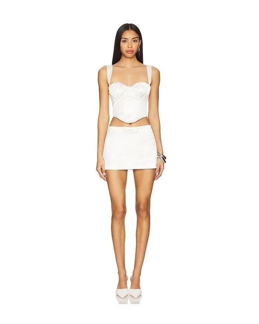 MAJORELLE White Arabella Micro Mini Skirt