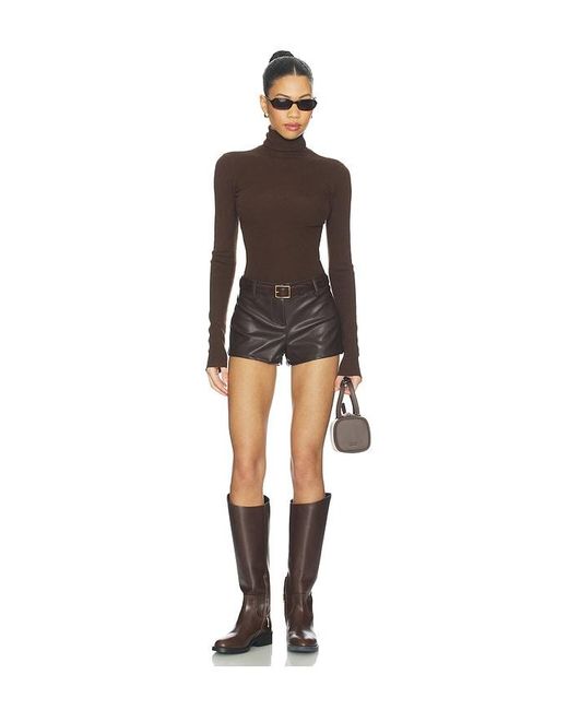 ALL THE WAYS Black Emery Faux Leather Short