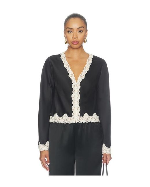 LoveShackFancy Black Fioretta Top