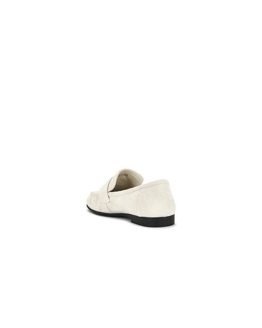 Black Suede Studio White Arrow Loafer