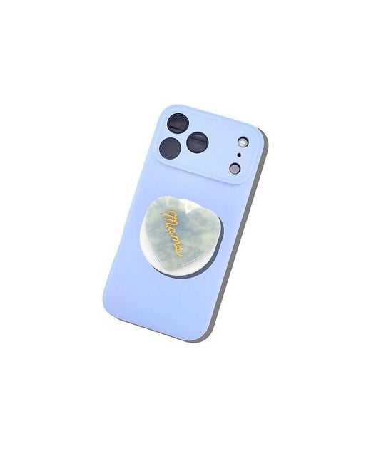 Solar Eclipse Blue Hand-Painted Mama Heart Grip Charm
