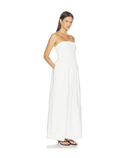 SNDY'S White Ines Strapless Maxi Dress