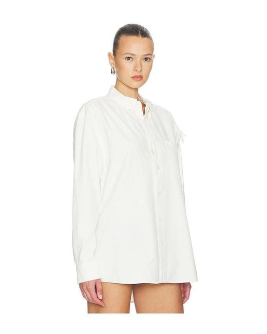 Area White Deconstructed Sequin Oxford Shirt
