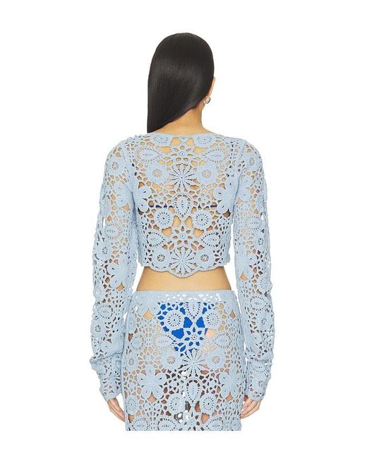 SNDY'S Blue Tala Crochet Top