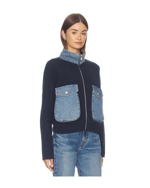 Blank NYC Blue Denim Track Jacket
