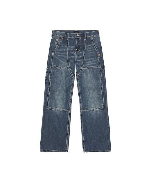 True Religion Blue Vinny Ultra Baggy Carpenter Big T Denim Pant for men