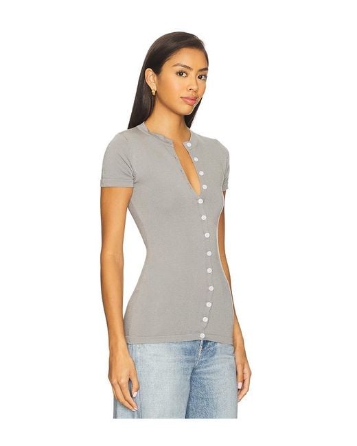 ALL THE WAYS Blue Samantha Button Up Top