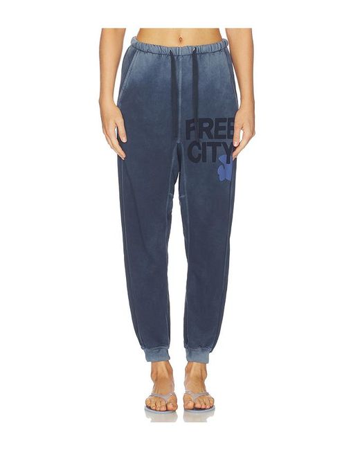 Freecity Blue Large Sunfades Pocket Sweatpant