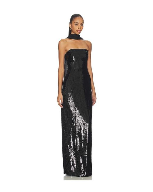 L'academie Black Veleda Sequin Gown
