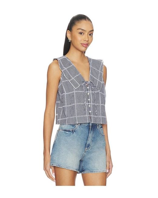 Free People Blue Waiting For Me Top