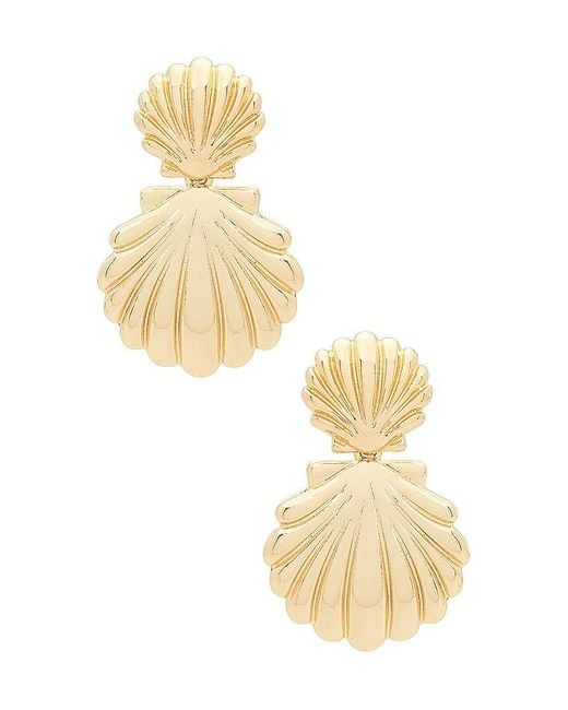 BaubleBar Metallic Two Drop Seashell Earrings