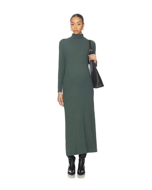 HATCH Green The Softest Rib Turtleneck Dress
