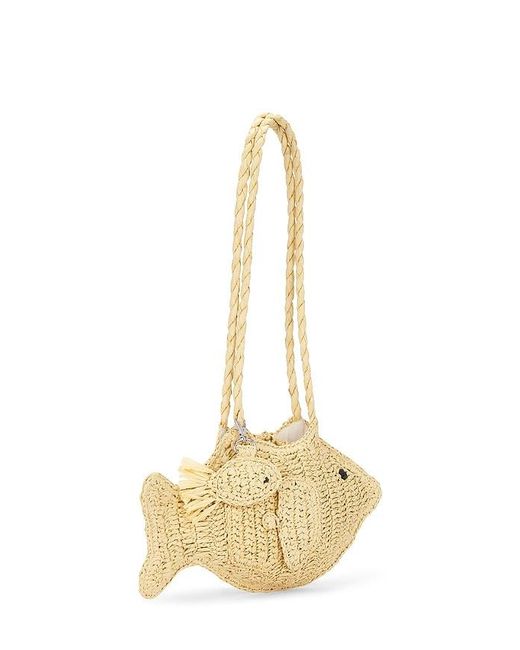 Damson Madder White Raffia Fish Bag With Bag Charm