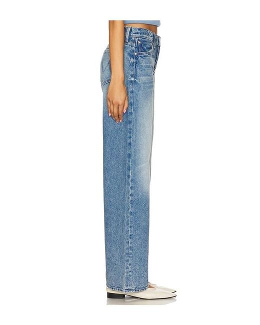 Mother Blue The Dodger Button Sneak Jeans