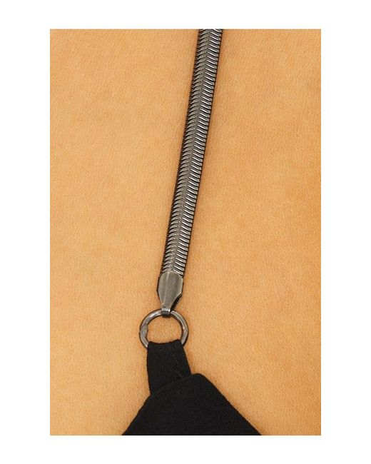 St. Agni Black Fine Chain Silk Cami Top