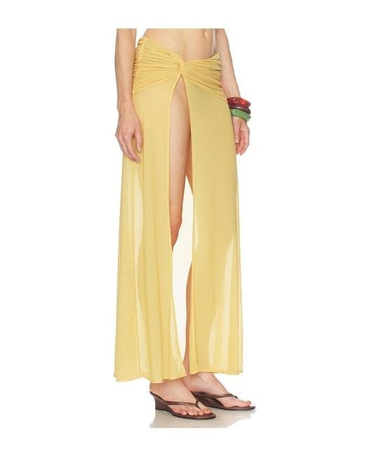 Camila Coelho Yellow Solano Maxi Skirt