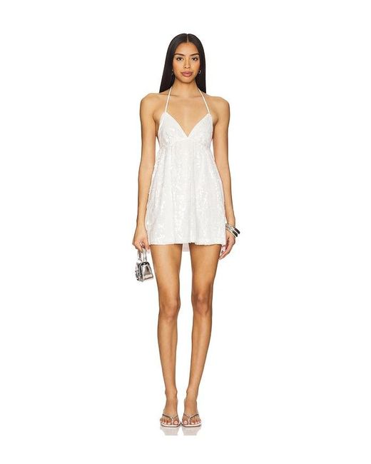 superdown White Francis Mini Dress