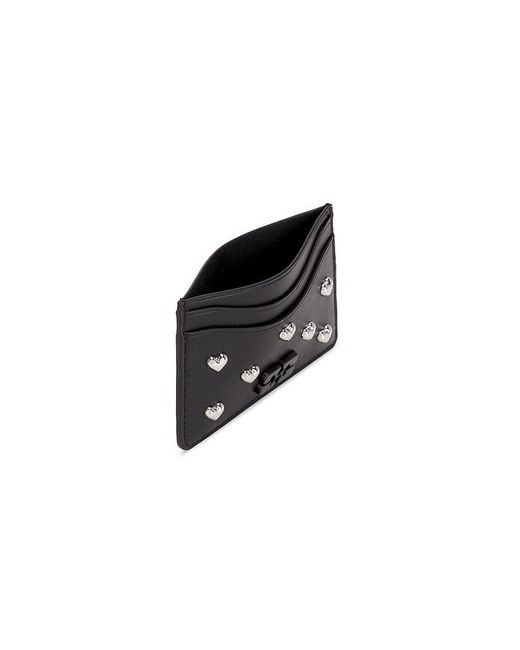 Ganni Black Bou Card Holder Hearts Studs