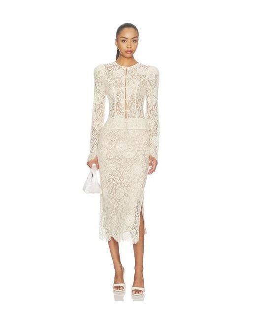 Lovers + Friends Natural Alessi Midi Skirt