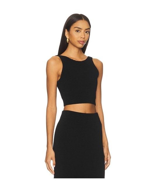Aje. Black Agave Knit Top