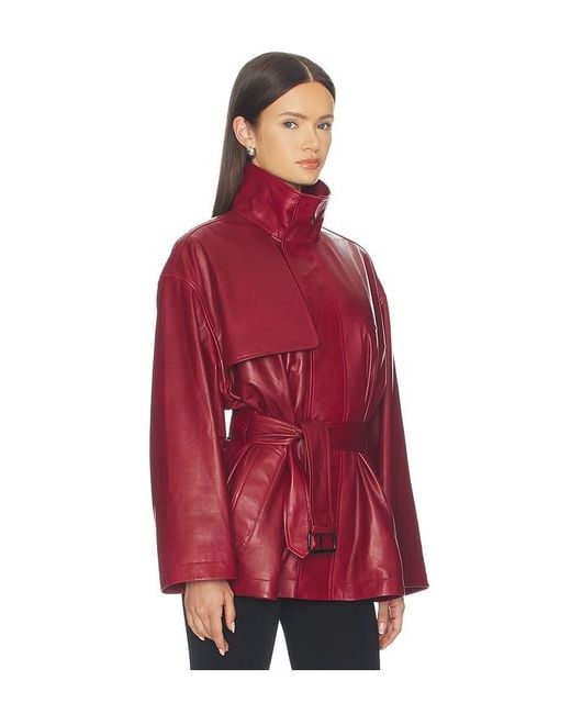 FRAME Red X Alexandra Leclerc The Alexandra Leather Trench