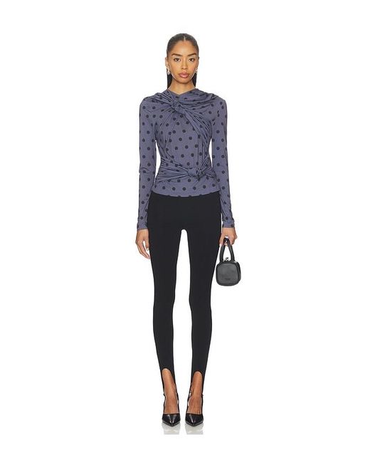 ROKH Blue Knotted Jersey Top