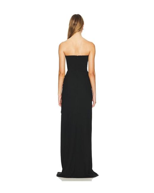 SAU LEE Black Flora Dress